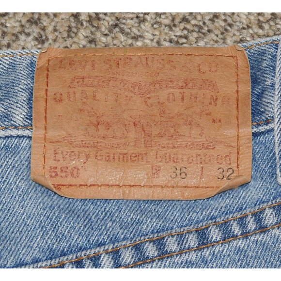 Vintage Levi 550 Relaxed Fit Straight Leg 36X32 Denim Blue Jeans Made in Mexico - Picture 2 of 11